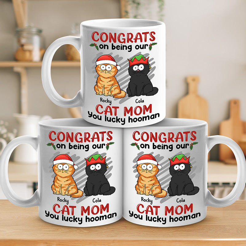 Custom Name Cat Mom Christmas Gifts - Personalized Mugs