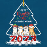 Custom Name Christmas Cat Naughty List Gifts - Personalized Ornament