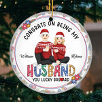Custom Name Funny Husband Christmas Gift - Personalized Ceramic Ornament