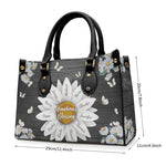 Custom Name Grandma's Blessing Floral Gifts for Grandma - Personalized Leather Handbag