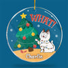 I Approve Of This Tree - Cat Personalized Custom Ornament - Acrylic Round Shaped - Christmas Gift For Pet Owners, Pet Lovers