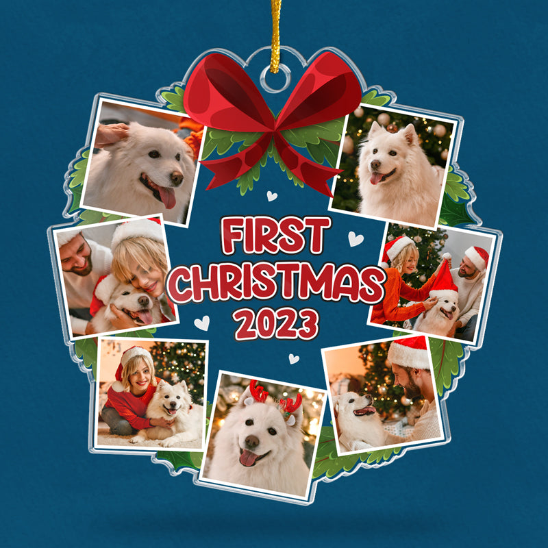 Custom Photo Christmas 2023 - Dog & Cat Personalized Custom Ornament - Acrylic Custom Shaped - Christmas Gift For Pet Owners, Pet Lovers