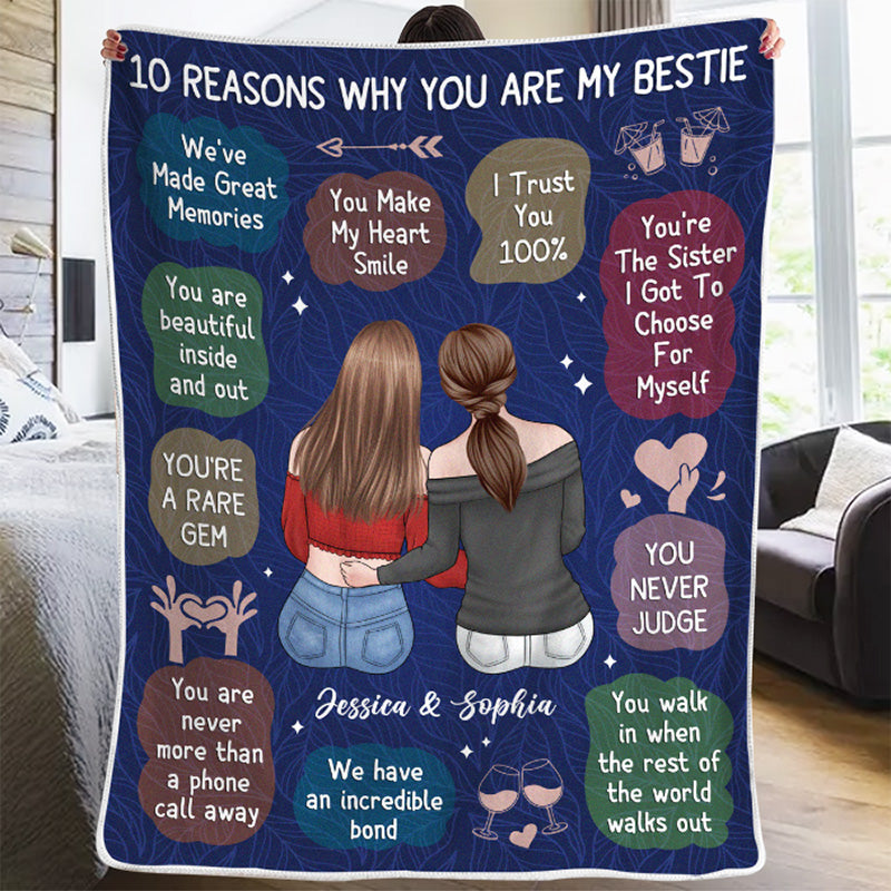 Custom Name Sister Gifts for Women - Personalized Blanket