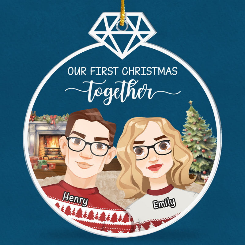 Together Now And Forever - Couple Personalized Custom Ornament - Acrylic Custom Shaped - Christmas Gift For Husband Wife, Anniversary