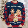 The Best Christmas Gift - Family Personalized Custom Ugly Sweatshirt - Unisex Wool Jumper - Christmas Gift For Family Members