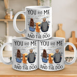 Custom Name Couple and Dog Gifts - Personalized Mugs