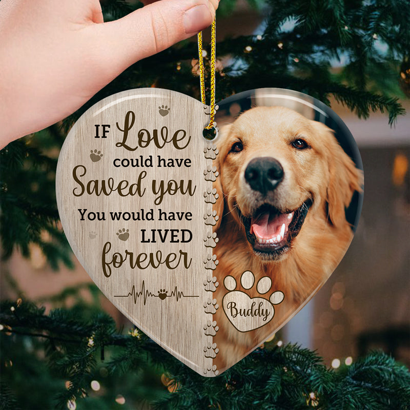 Custom Pet Photo Memorial Gifts for Dog Lovers - Personalized Ceramic Ornament