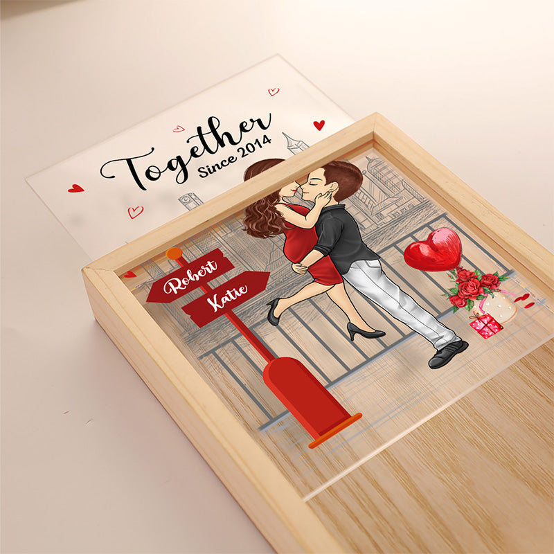 Custom Name Couple Anniversary Gifts - Personalized Frame Light Box