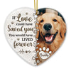 Custom Photo A Dog Is A Bond Between Strangers - Memorial Personalized Custom Ornament - Ceramic Heart Shaped - Christmas Gift, Sympathy Gift For Pet Owners, Pet Lovers