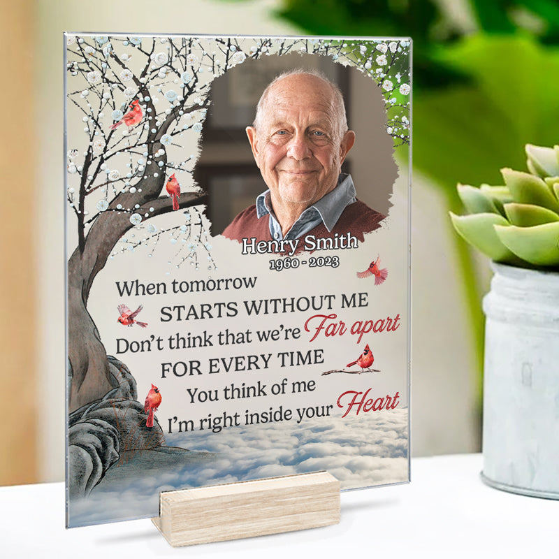 Custom Photo Memorial Cardinal Tribute Decor - Personalized Acrylic Plaque