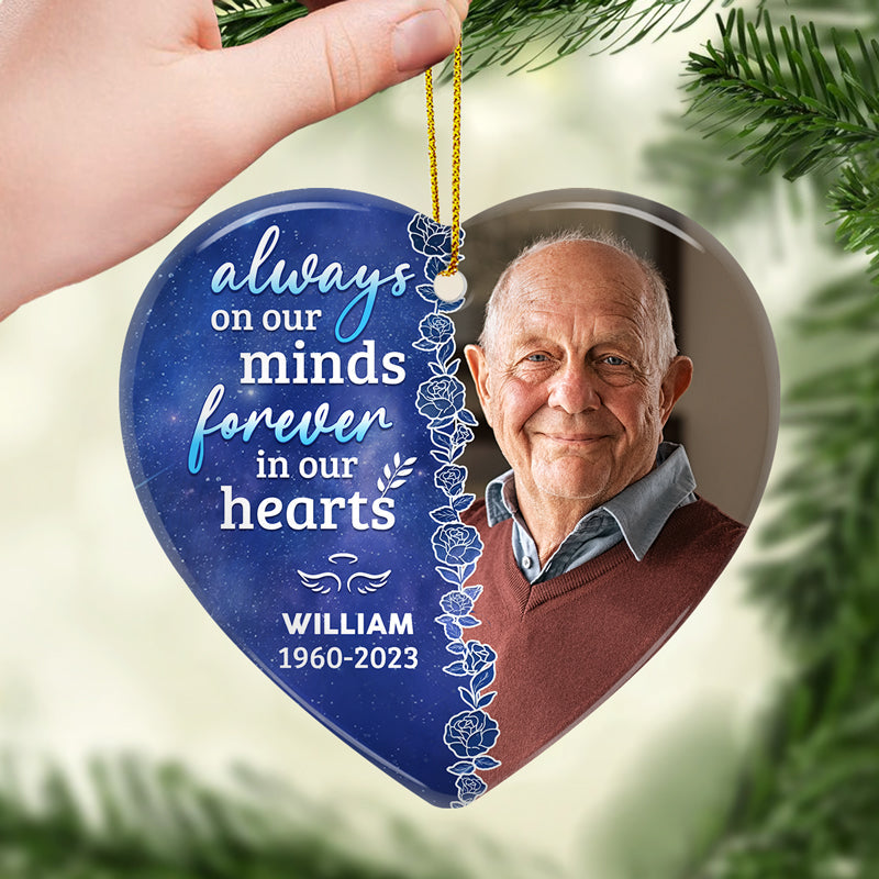 Custom Photo Not A Day Goes By That You‚re Not Missed - Memorial Personalized Custom Ornament - Ceramic Heart Shaped - Christmas Gift, Sympathy Gift For Family Members