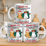 Custom Name Christmas Cat Gifts for Cat Lovers - Personalized Mugs