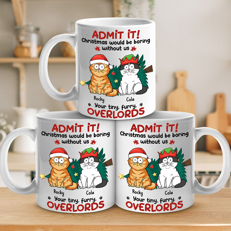 Custom Name Christmas Cat Gifts for Cat Lovers - Personalized Mugs