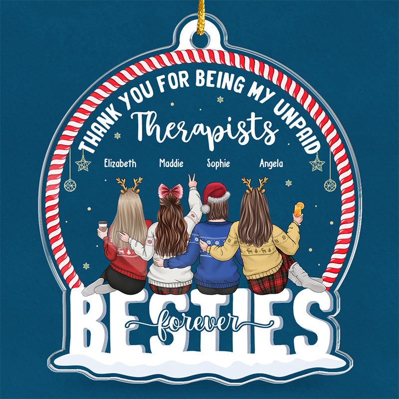 Custom Name Christmas Friendship Gifts for Best Friends - Personalized Ornament