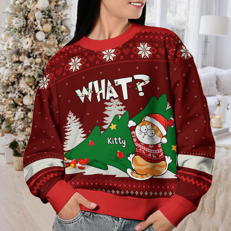 All I Want For Christmas Is You - Cat Personalized Custom Ugly Sweatshirt - Unisex Wool Jumper - Christmas Gift For Pet Owners, Pet Lovers