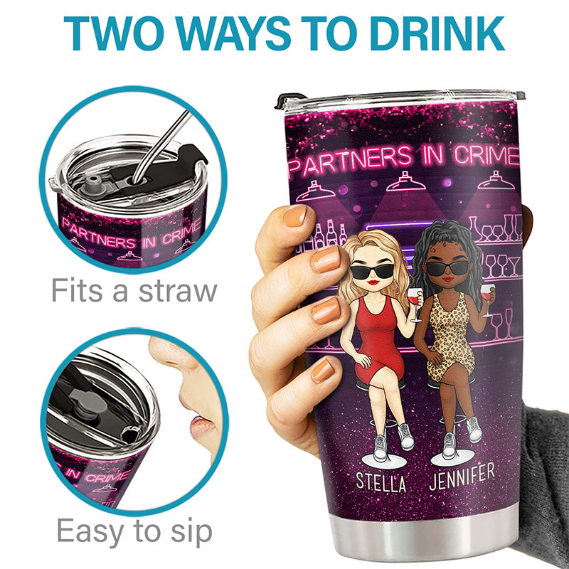 Custom Partners in Crime Best Friend Gifts - Personalized Tumbler