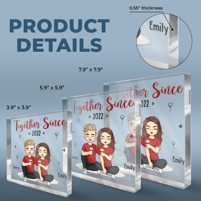 Custom Name Anniversary Couple Gifts - Personalized Shaped Acrylic Plaque