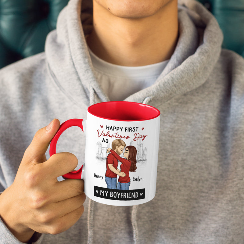 You Are My Valentine Everyday - Couple Personalized Custom Accent Mug - Valentine Gift For Husband Wife, Anniversary, First Valentines Together