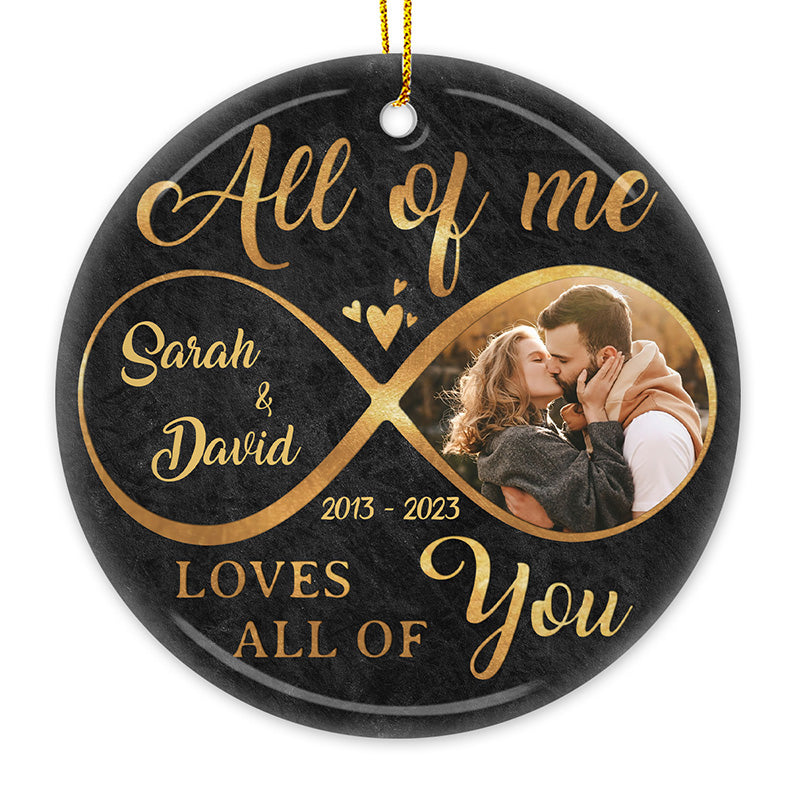Custom Photo Infinity Love Anniversary Gifts for Couples - Personalized Ceramic Ornament