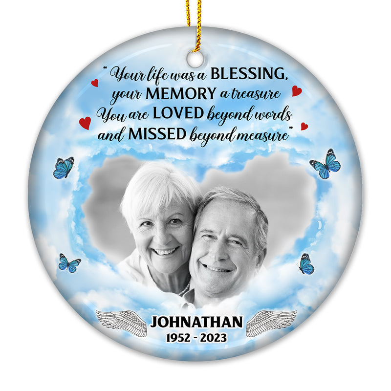Custom Photo Memorial Christmas Gifts - Personalized Ceramic Ornament
