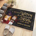 Custom Name Halloween Witch Couple Gifts - Personalized Doormat