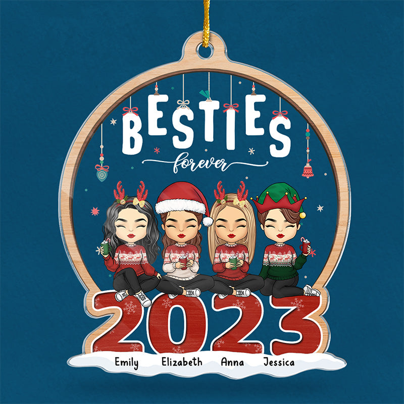 Custom Name Christmas Besties Gifts for Women - Personalized Ornament