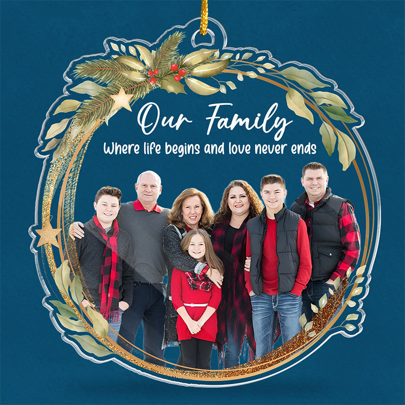 Custom Photo Christmas Family Gifts - Personalized Ornament