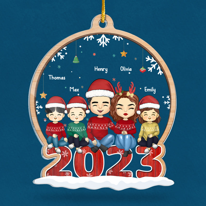 Sparkling Lights & Cozy Nights - Family Personalized Custom Ornament - Acrylic Custom Shaped - Christmas Gift For Family Members