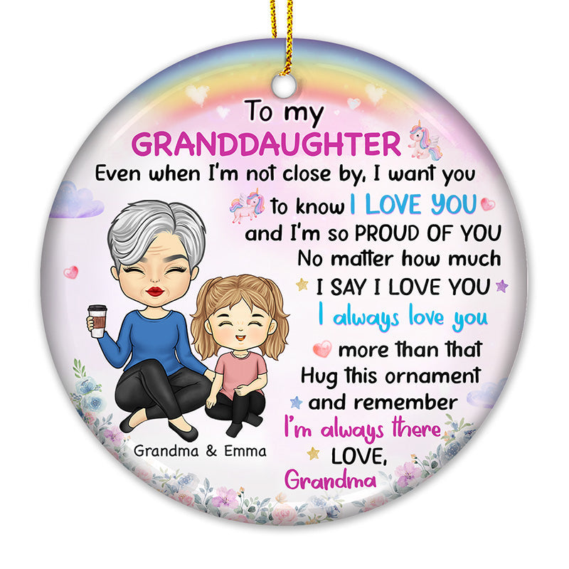 I Always Love You - Family Personalized Custom Ornament - Ceramic Round Shaped - Christmas Gift For Grandma