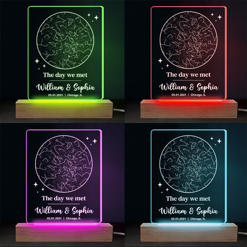 Custom Name Star Map Couple Gifts - Personalized 3D LED Light