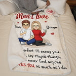 Custom Name Romantic Love Gifts for Couples - Personalized Blanket