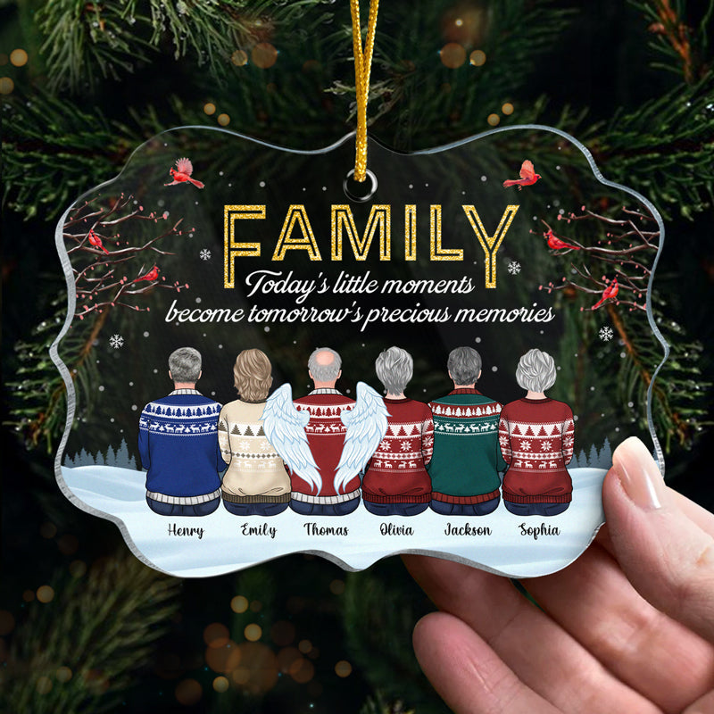 Little Moments Become Precious Memories - Family Personalized Custom Ornament - Acrylic Benelux Shaped - Christmas Gift For Family Members