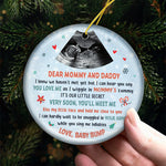 Custom Ultrasound Photo Christmas Gifts for Parents-to-Be - Personalized Ceramic Ornament