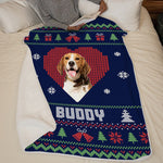 Custom Pet Photo Christmas Gifts for Dog Lovers - Personalized Blanket