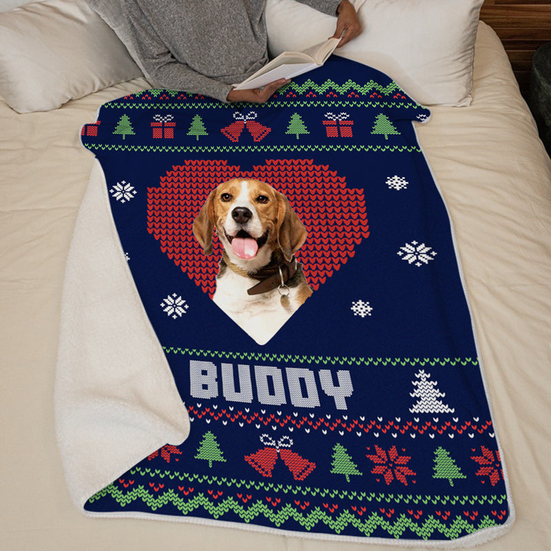 Custom Pet Photo Christmas Gifts for Dog Lovers - Personalized Blanket