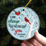 Custom Cardinal Memorial Christmas Gifts for Mom - Personalized Ceramic Ornament