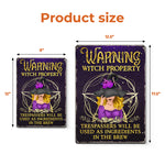Witch Property Warning Halloween Decor - Metal Sign