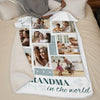 Custom Photo Best Grandma In The World - Family Personalized Custom Blanket - Gift For Grandma, Grandpa