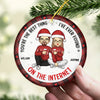 The Best Thing I've Ever Found - Couple Personalized Custom Ornament - Ceramic Round Shaped - Christmas Gift For Husband Wife, Anniversary