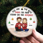 Custom Name Funny Internet Quote Christmas Gifts for Couples - Personalized Ceramic Ornament