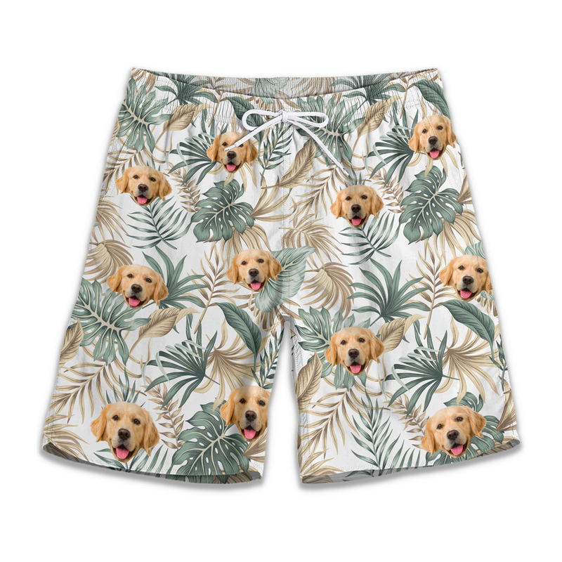Custom Photo Let's Go To The Beach - Dog & Cat Personalized Custom Tropical Hawaiian Aloha Men Beach Shorts - Summer Vacation Gift, Birthday Party Gift For Pet Owners, Pet Lovers