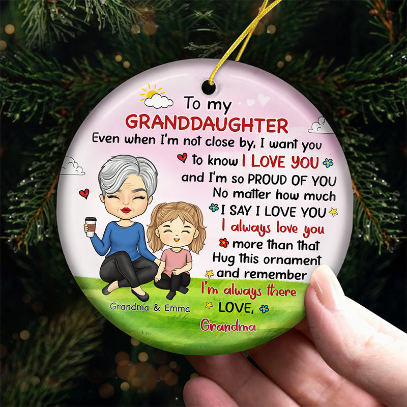 I'm So Proud Of You - Family Personalized Custom Ornament - Ceramic Round Shaped - Christmas Gift For Grandma