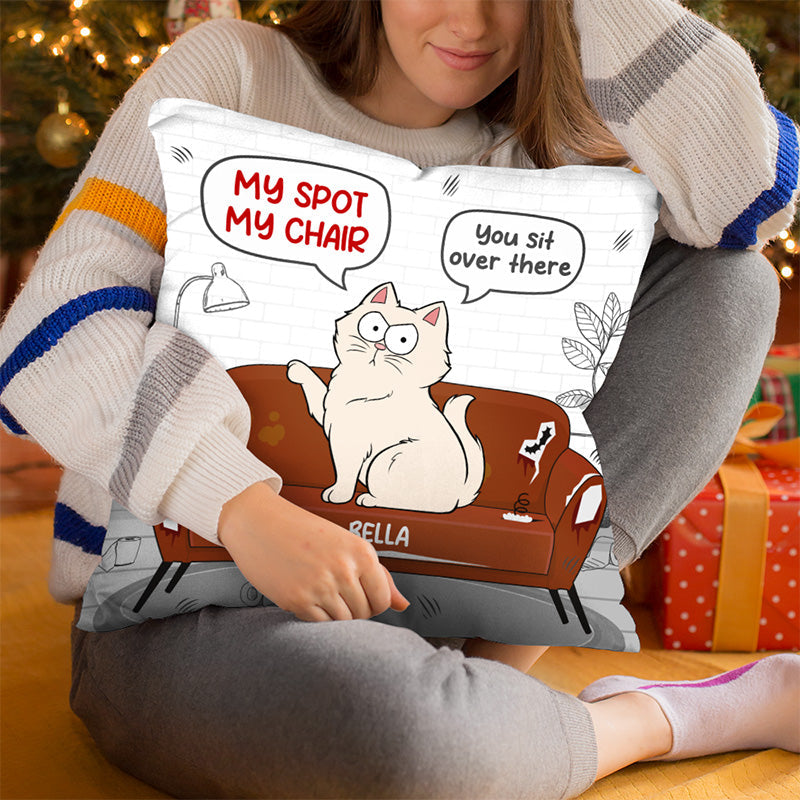 Custom Name Funny Cat Couch Gifts for Cat Lovers - Personalized Pillow