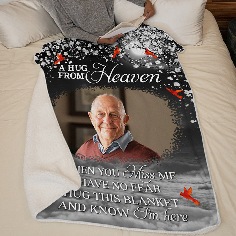 Custom Photo Consider It A Big Hug - Memorial Personalized Custom Blanket - Christmas Gift, Sympathy Gift For Family Members