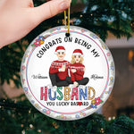 Custom Name Funny Husband Christmas Gift - Personalized Ceramic Ornament