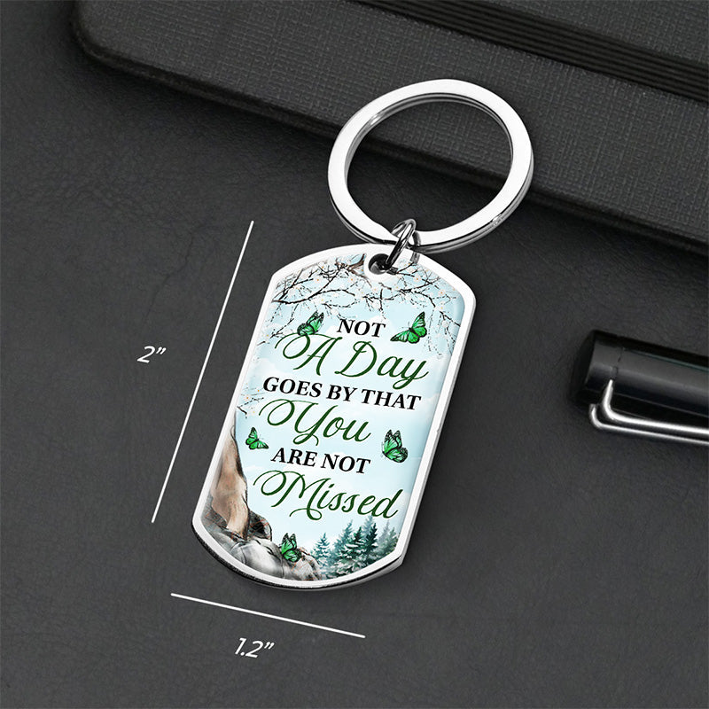 Custom Photo My Hero My Heart - Memorial Personalized Custom Keychain - Sympathy Gift For Family Members