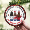 Our Laughs Are Limitless, My Besties - Bestie Personalized Custom Ornament - Ceramic Round Shaped - Christmas Gift For Best Friends, BFF, Sisters