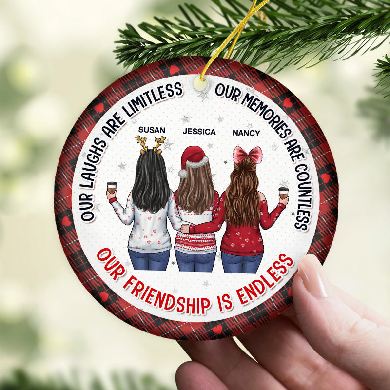 Custom Name Christmas Friendship Gifts for Women - Personalized Ceramic Ornament