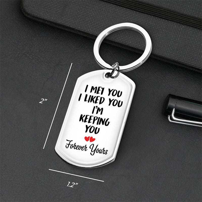 I Love You Endlessly - Couple Personalized Custom Keychain - Gift For Husband Wife, Anniversary