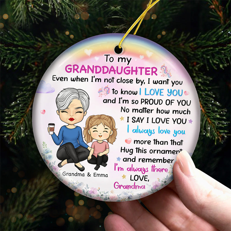 I Always Love You - Family Personalized Custom Ornament - Ceramic Round Shaped - Christmas Gift For Grandma